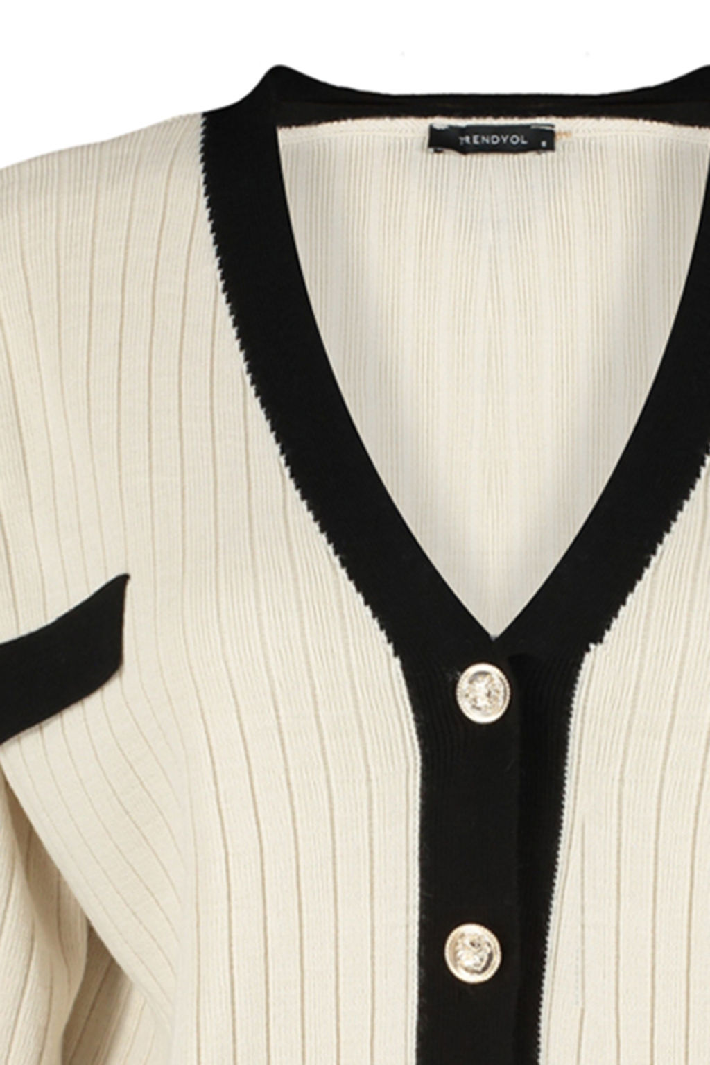 TRENDYOLMILLA Tas Renk Bloklu V Yaka Triko H?rka TWOAW24HI00161  фото 8