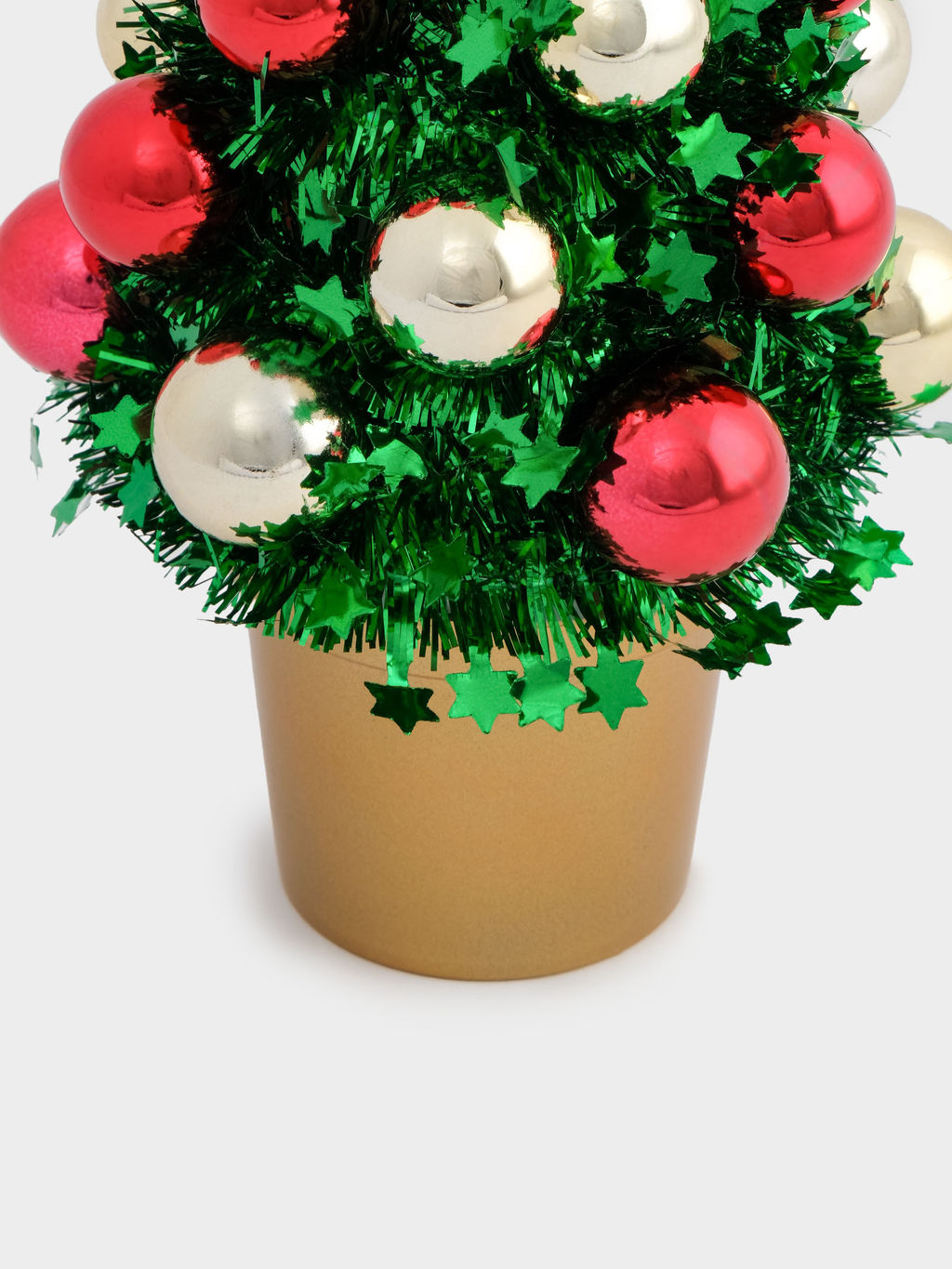 Ель искусственная, 30 см, с шарами, в горшке, мишура/пластик, зеленая, New year - Anna lafarg фото 4