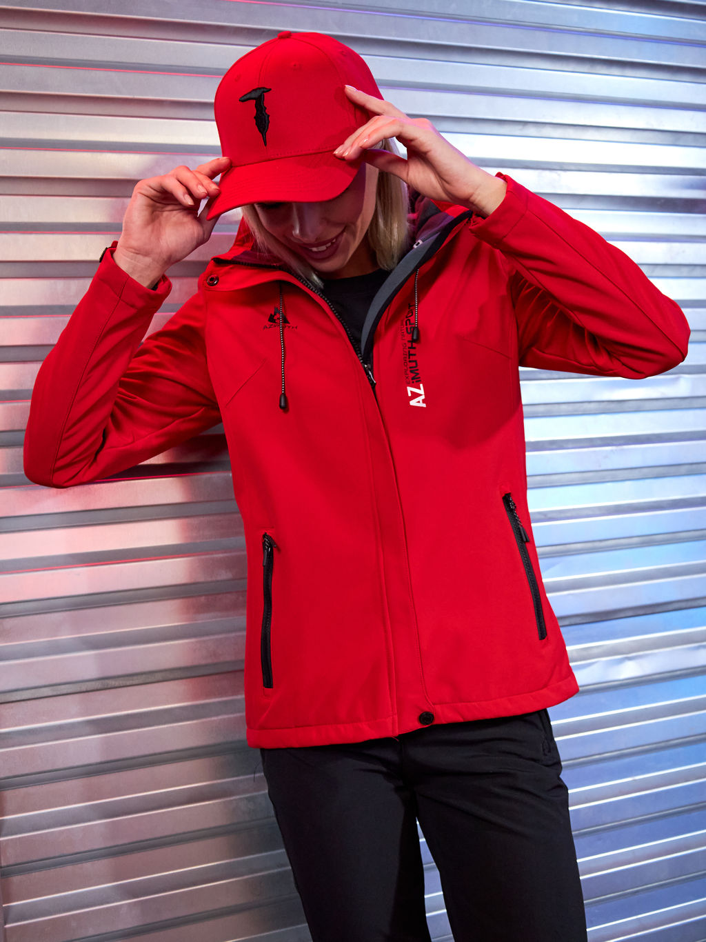 Женская мембранная куртка виндстоппер на флисе Azimuth Сияние 124/23983_711 Красный  фото 31
