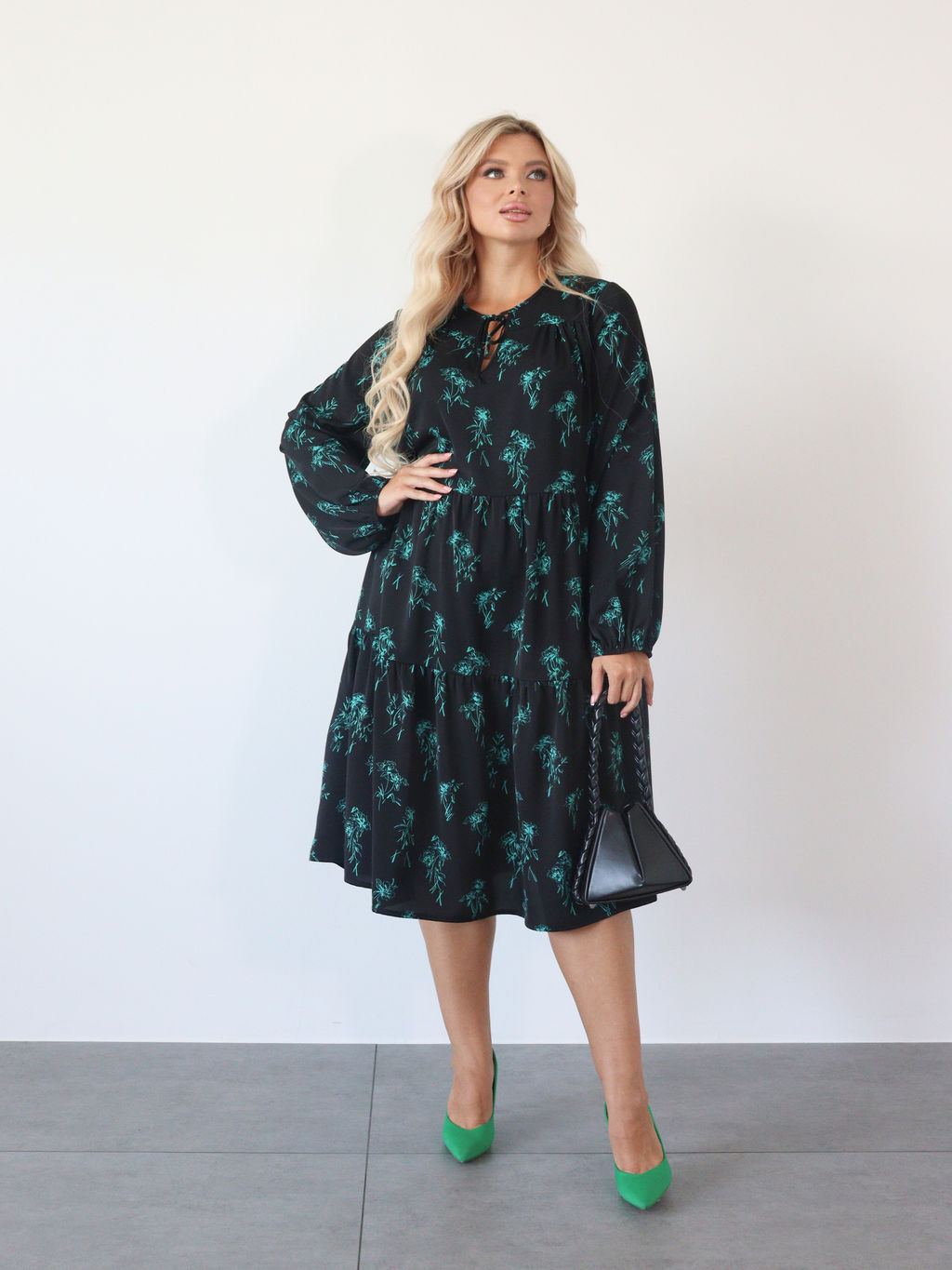 Платье 0060-23 чёрный каменный - Dora фото 5