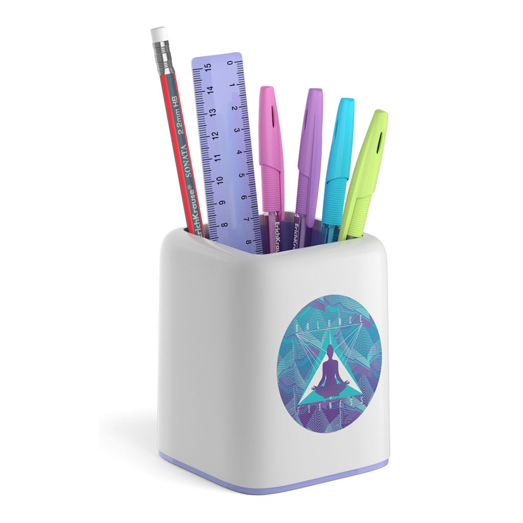 АКЦИЯ Цена за 1 шт. Набор настольный пластиковый ErichKrause® Forte, Meditation, белый с фиолетовой вставкой