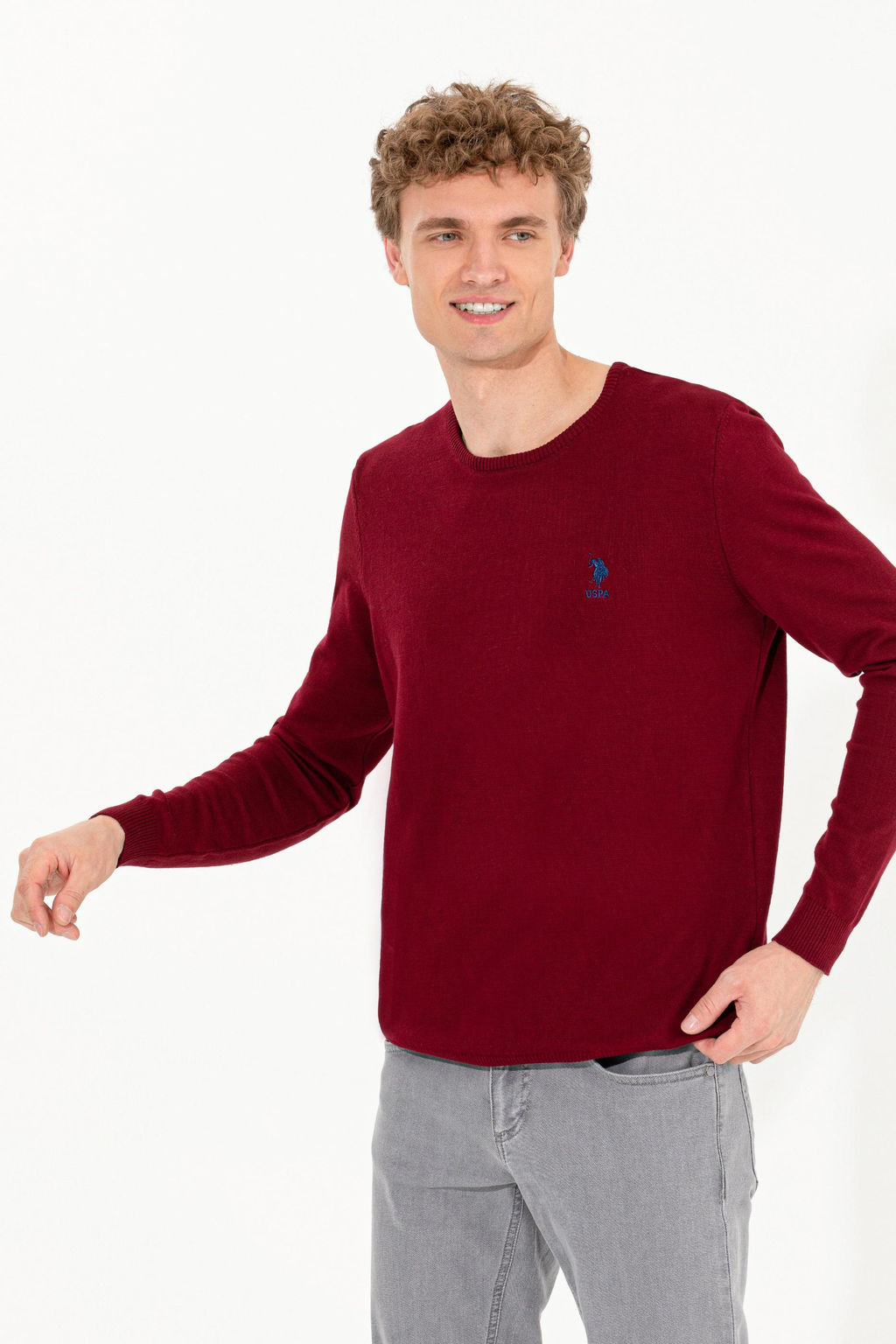 Erkek Bordo Basic Kazak