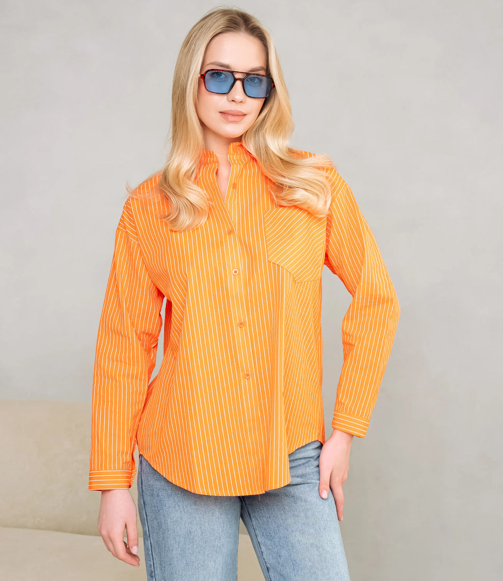 Рубашка #КТ0026, оранжевый