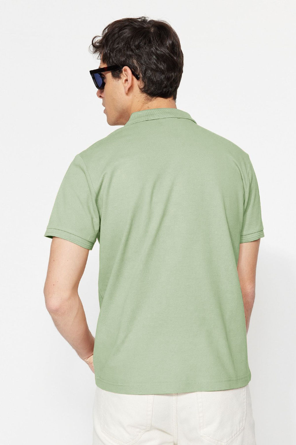 Mint Slim/Dar Kesim Yakas? Cizgili Basic %100 Pamuklu Polo Yaka T-shirt TMNSS20PO0009