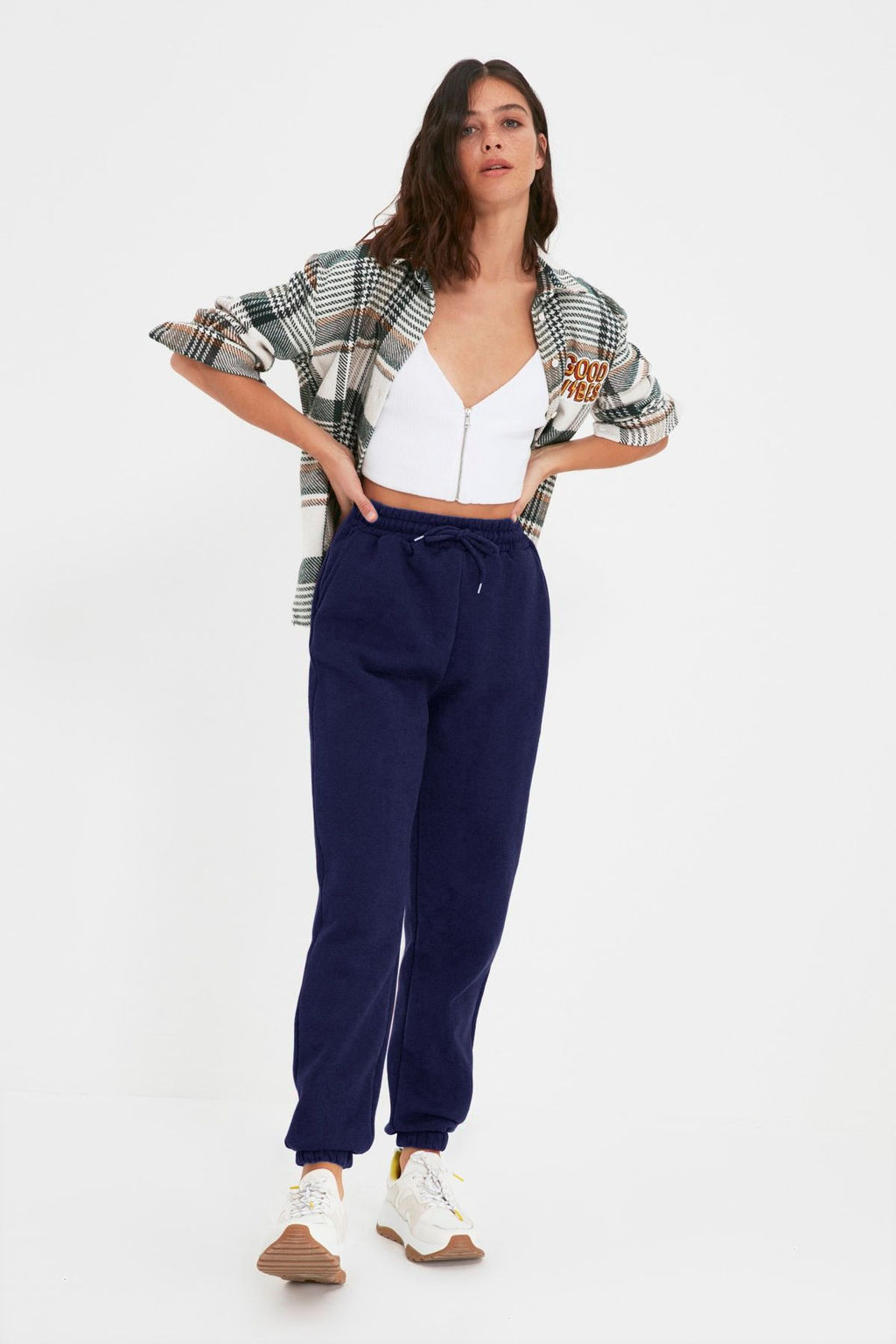 Lacivert Kal?n Ici Polarl? Basic Orme Esofman Alt? Pantolon TWOAW22EA0468