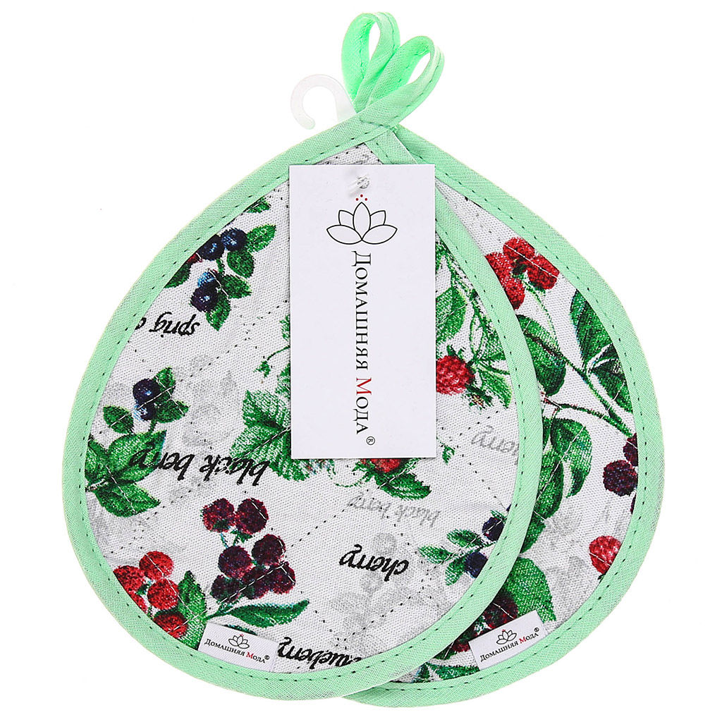 Ягодное ассорти Кухонный комплект: прихватка 20х18см Капелька - 2шт, хлопок Премиум 191г/м2 - хлопок 100%, наполнитель - ватин 280гр/м2, Домашняя мода (Россия)  фото 3