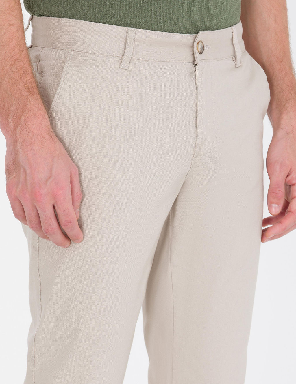 Bej Slim Fit Kanvas Pantolon - Pierre cardin фото 6