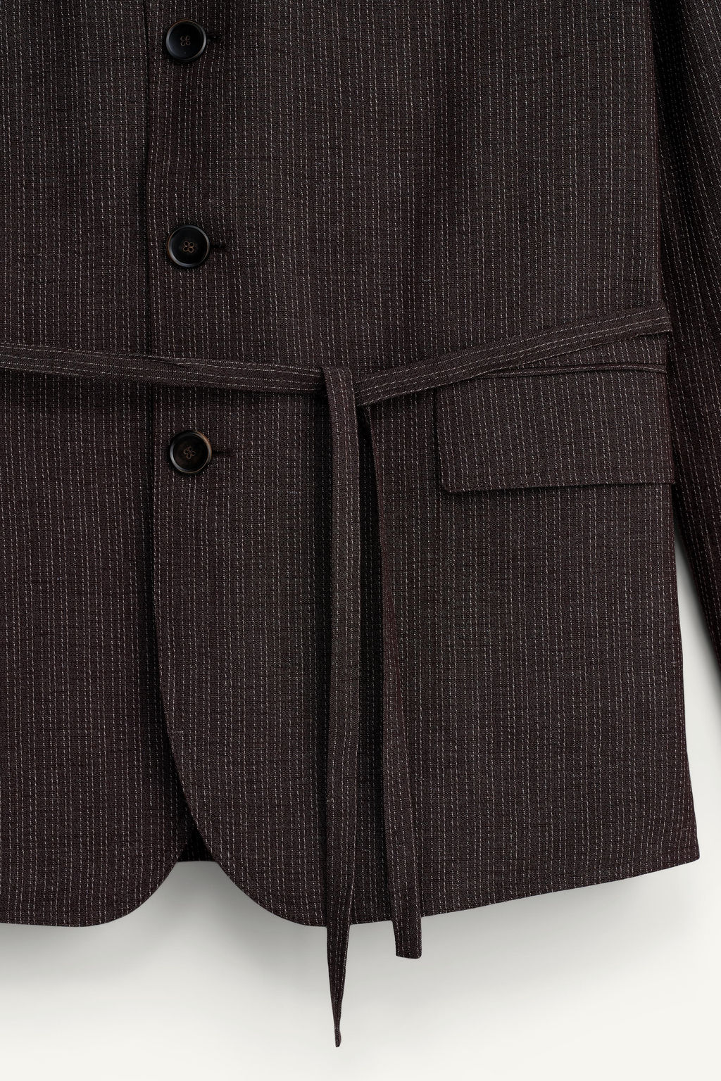 BLAZER TRAJE RAYAS VISCOSA - LINO / Marr?n oscuro - Zara фото 10