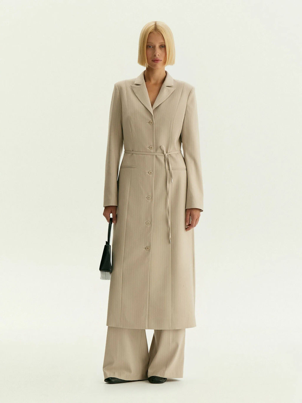 Жакет-платье макси в полоску, ML891/ginger - Emka фото 2