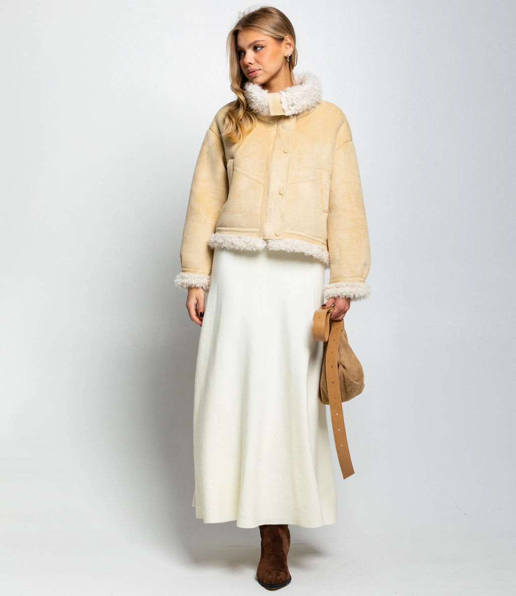 Дублёнка #КТ7580 (1), светло-бежевый - Dommod фото 4