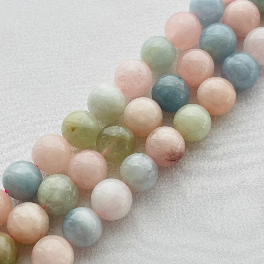 Бусины для украшений из Берилла, Морганита и Аквамарина (38 бусин) 39 см