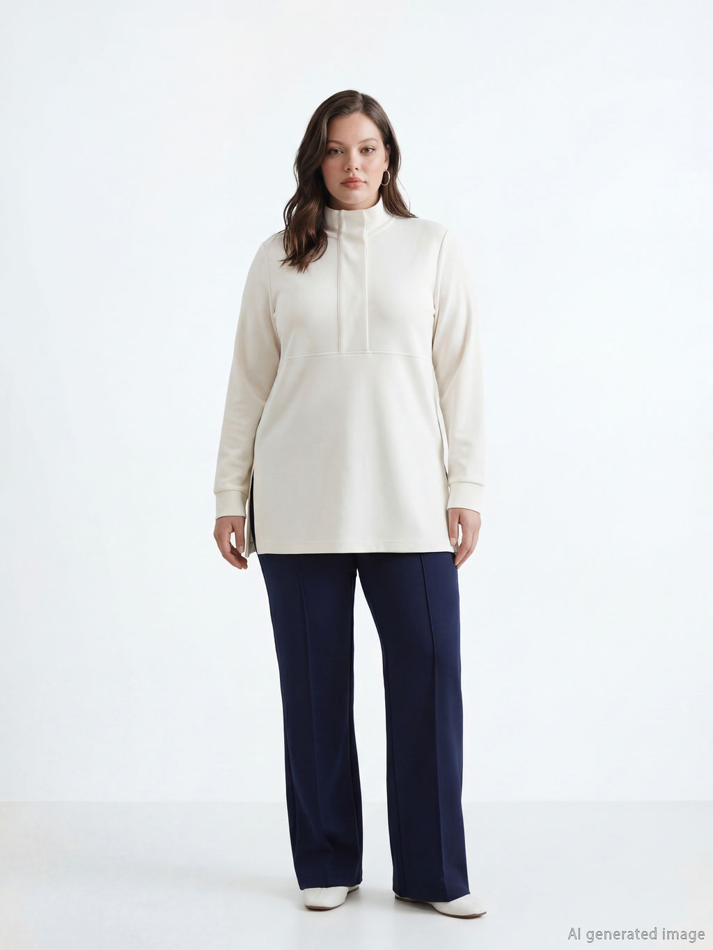 Dik Yaka Soft Touch Kad?n Sweatshirt Tunik