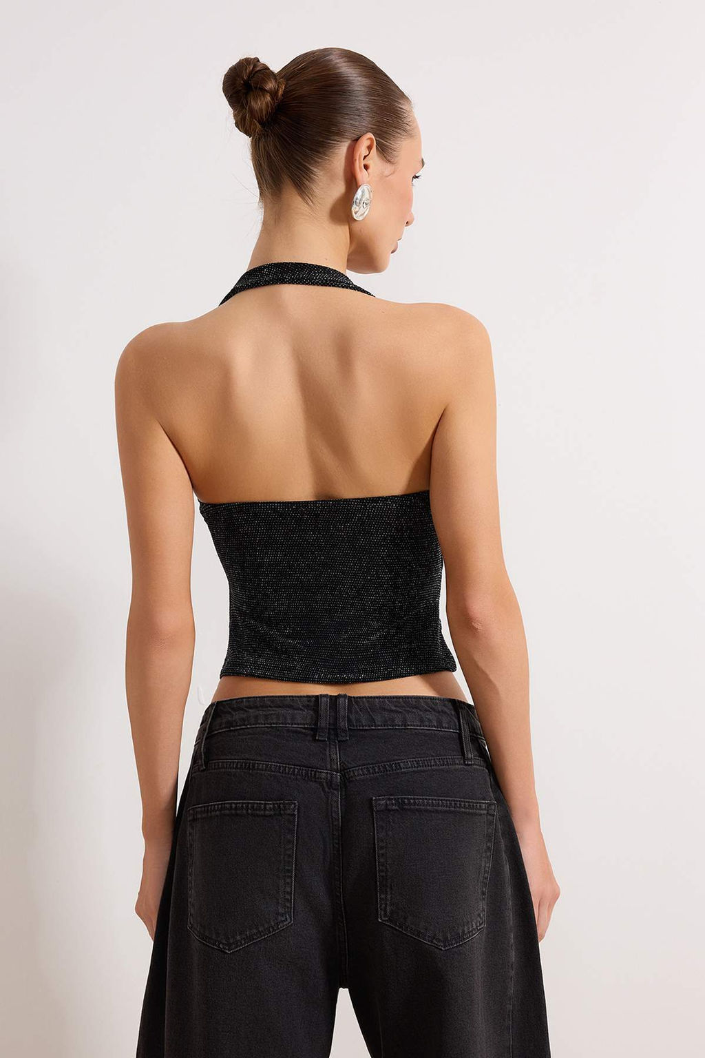 Siyah Par?lt?l? Kare Yaka Aksesuarl? Orme Party Bluz TPRSS26BZ00038 - Trendyolmilla фото 4