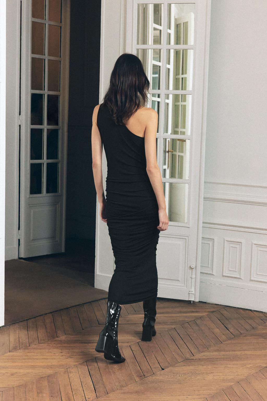 DRAPED MIDI DRESS - Zara фото 6