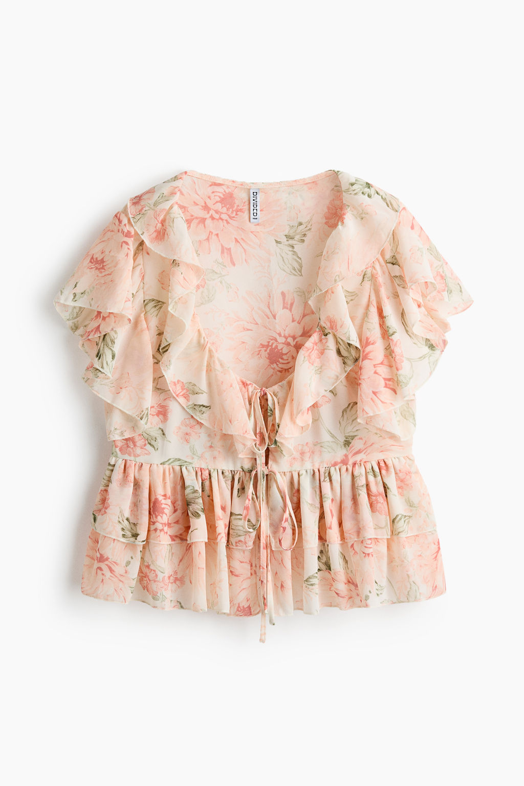 Flounced tie-front blouse - H&m фото 2