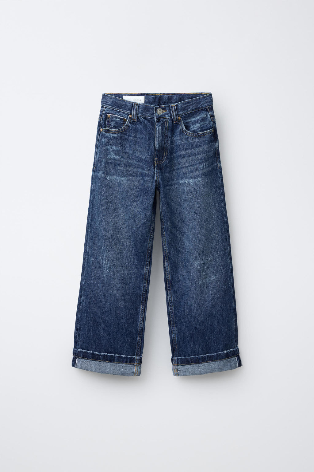 LOOSE FIT JEANS WITH SELVEDGE TURN-UP HEM - Zara фото 8