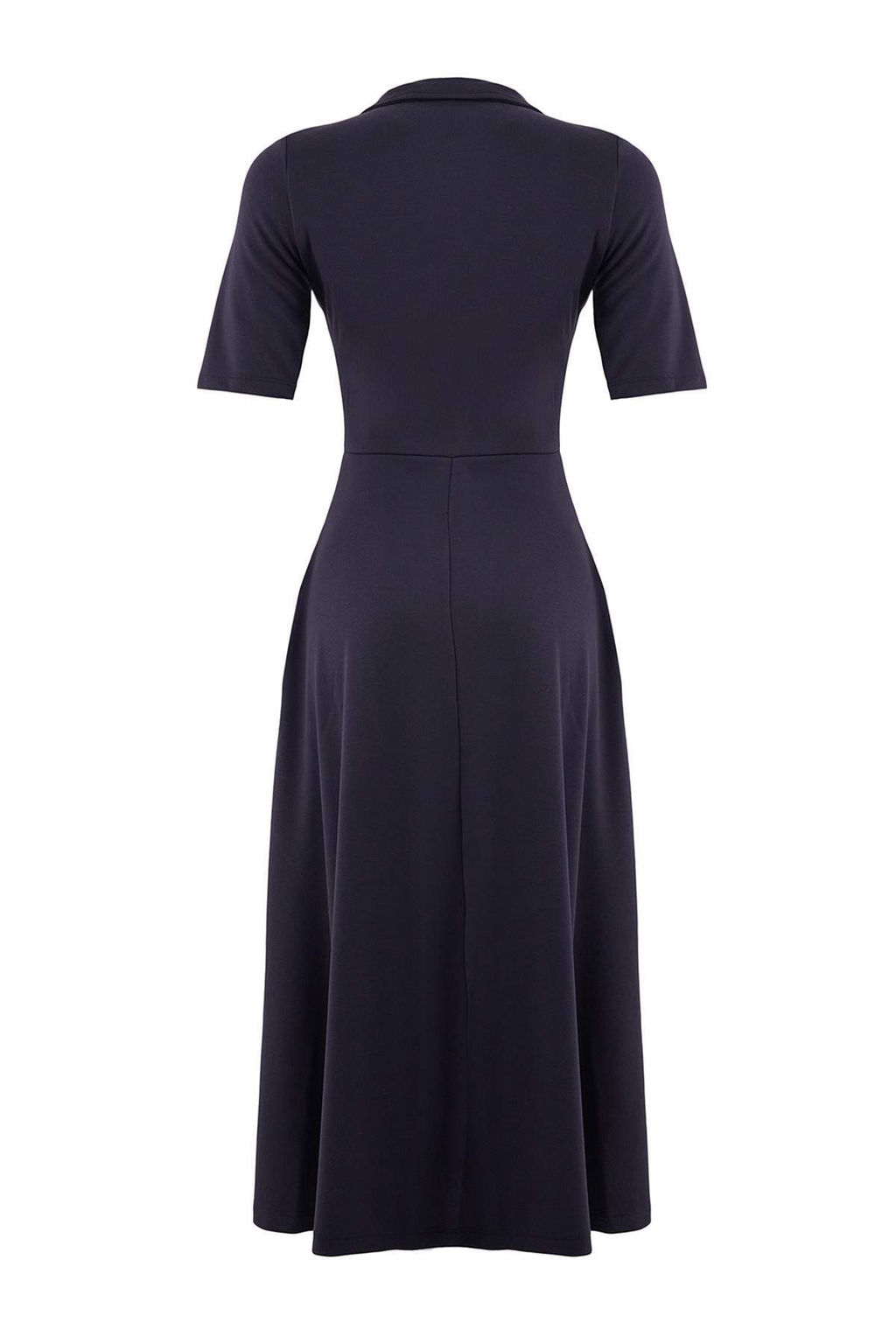 TRENDYOLMILLA K?rm?z? Dugmeli Yaka Truvakar Kol Skater/Belden Ac?lan Midi Orme Elbise TWOAW25EL00518 фото 11