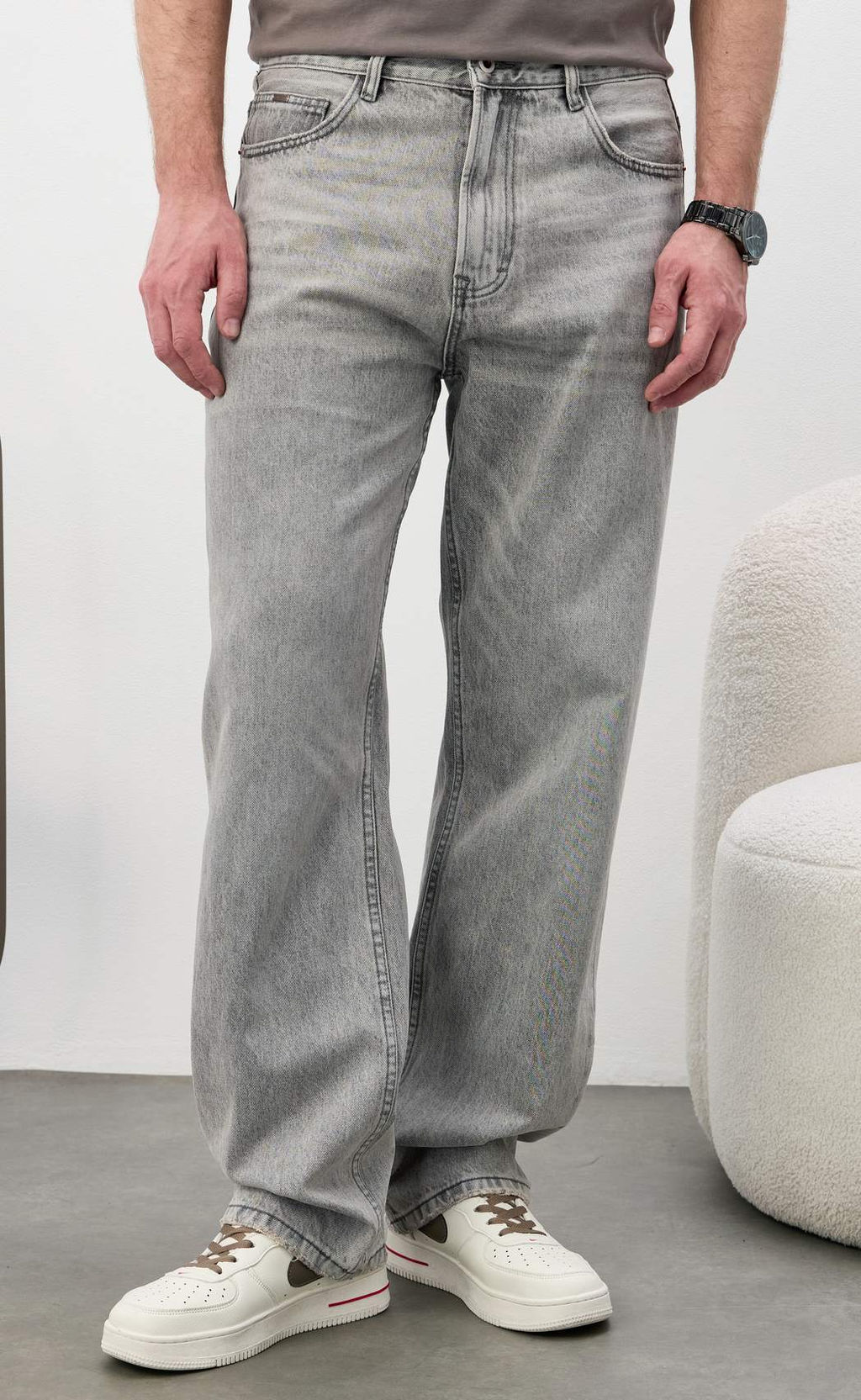 Джинсы Fine Joyce F611-0162R светло-серый хлопок  фото 2