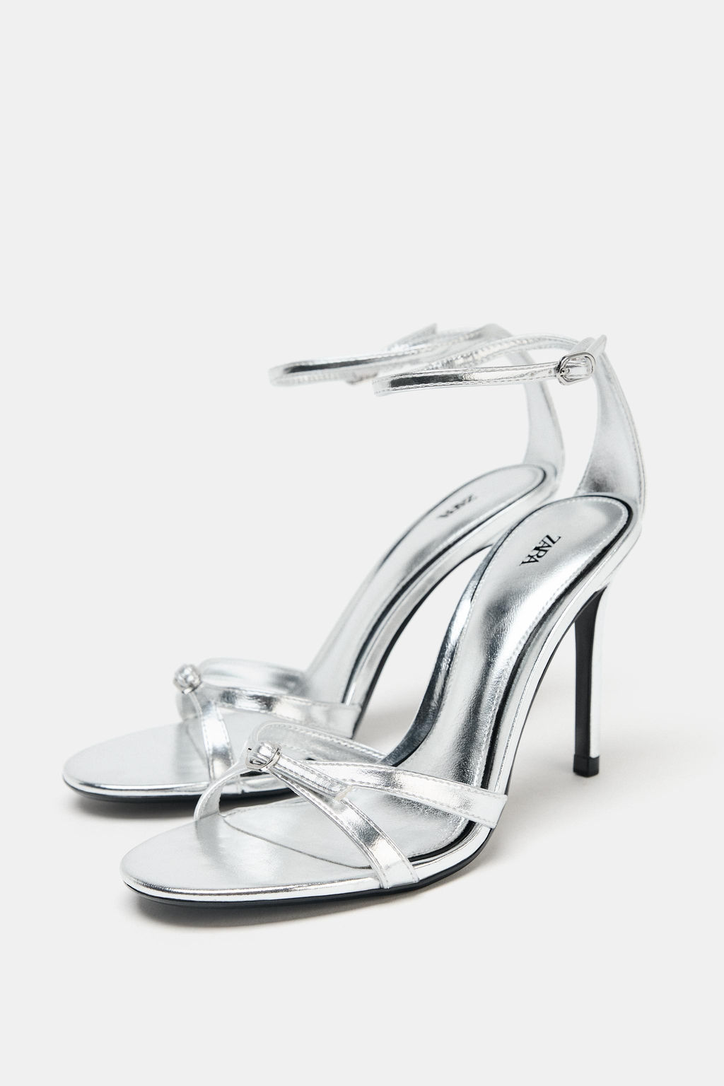 METALLIC HIGH-HEEL SANDALS - Zara фото 22