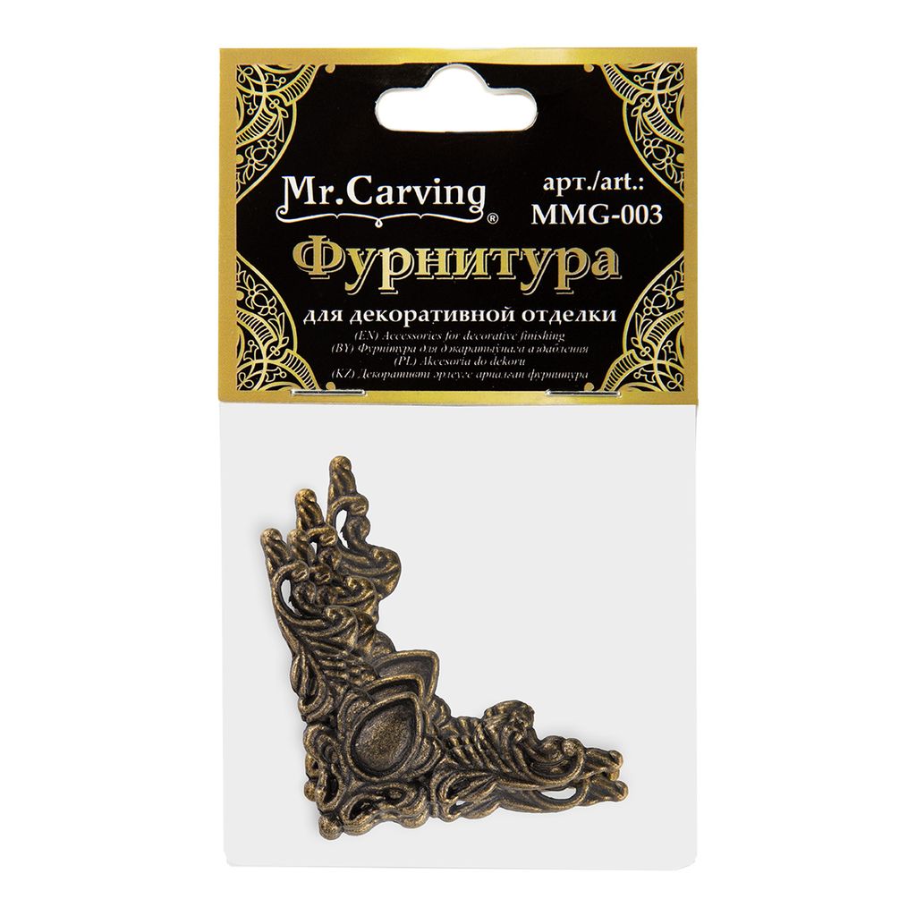 Mr. Carving MMG-003 фурнитура для шкатулок накладка 4 x 4 см 5 х 4 шт. №02 бронза - Love2art фото 3