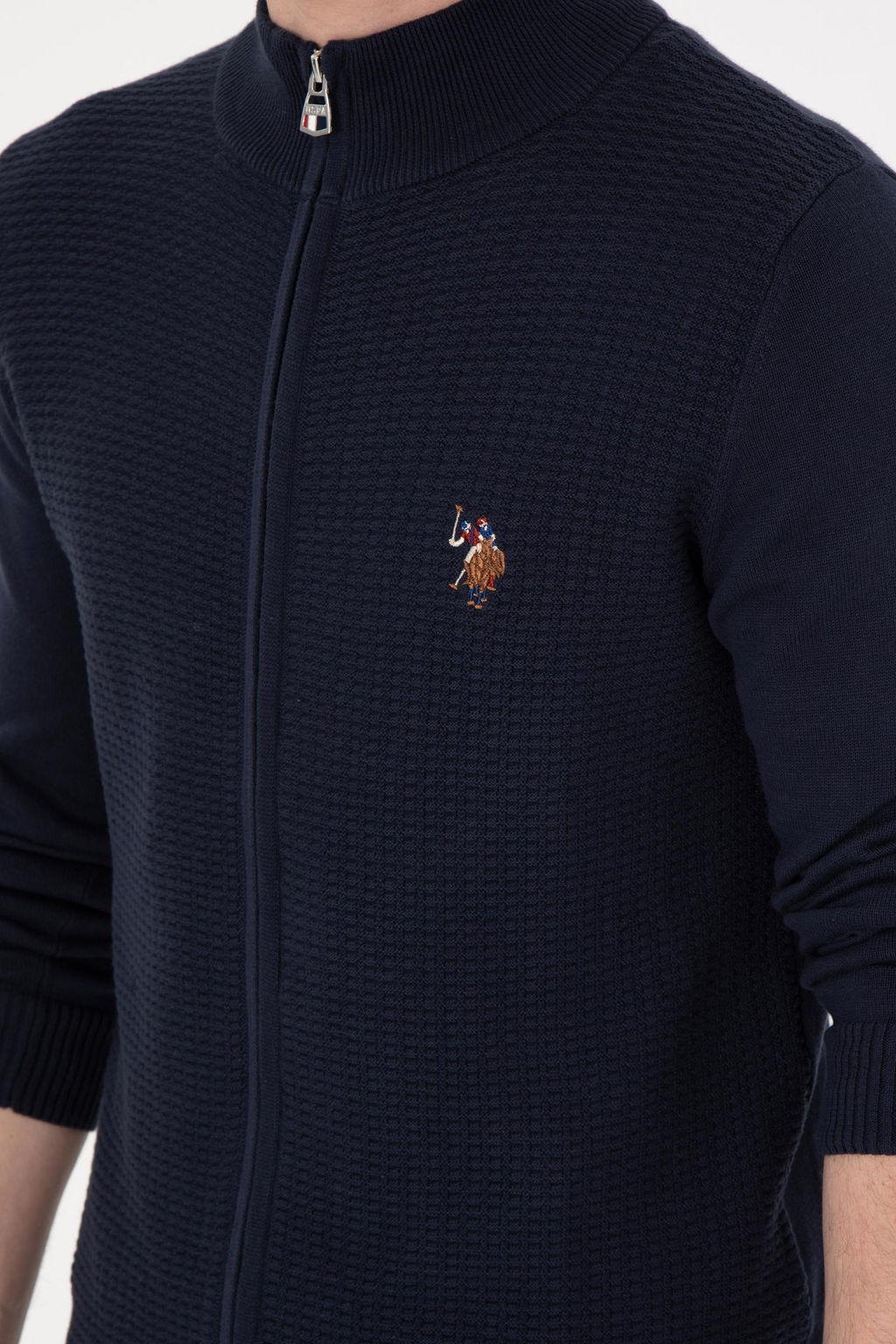 Мужской темно-синий базовый трикотажный кардиган Неожиданная скидка в корзине - U.s. polo assn фото 7