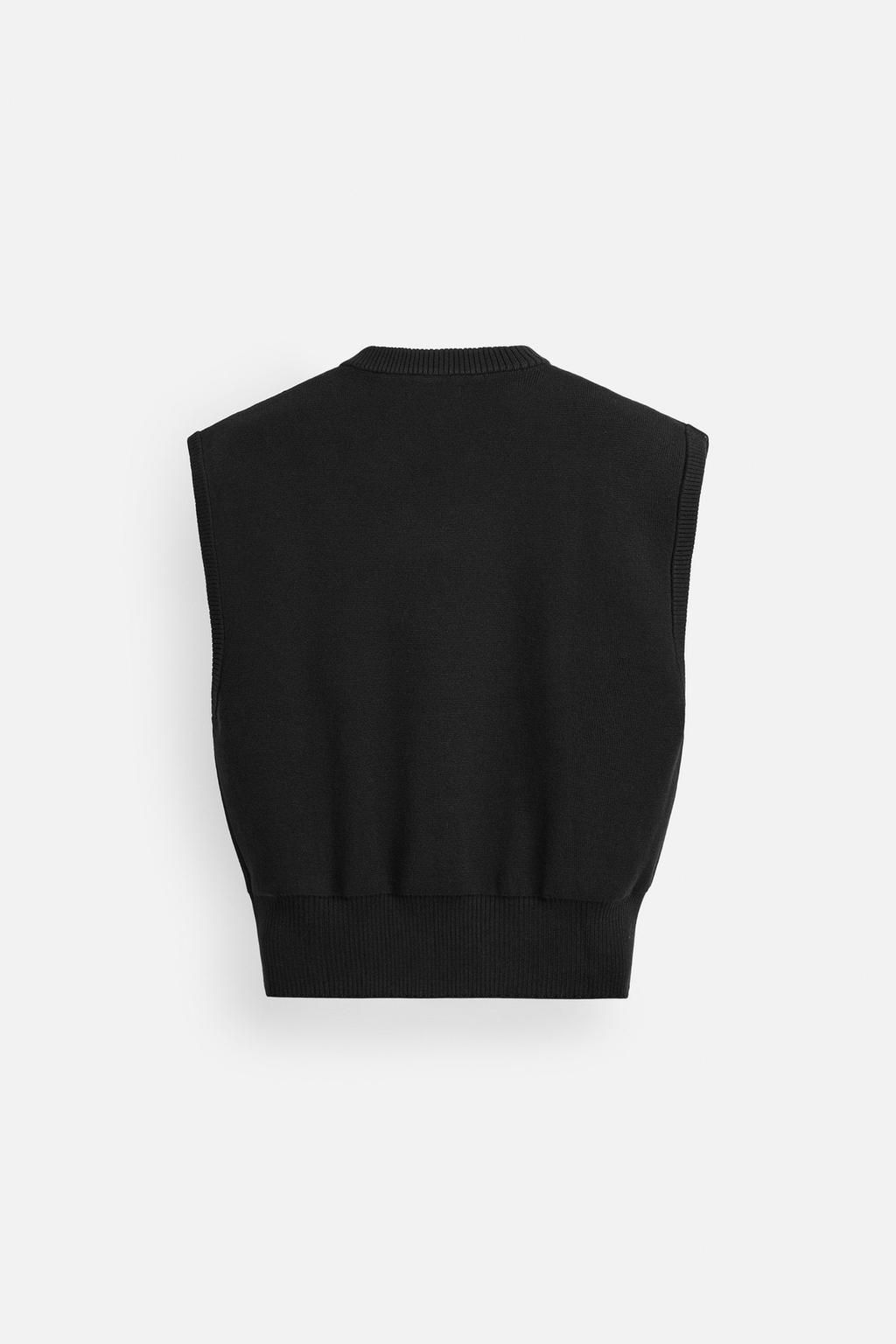 CROPPED FIT KNITTED WAISTCOAT - Zara фото 9