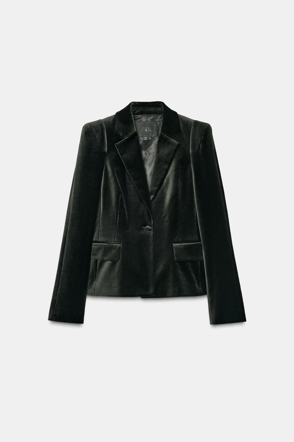 ZW COLLECTION VELVET FITTED BLAZER - Zara фото 6
