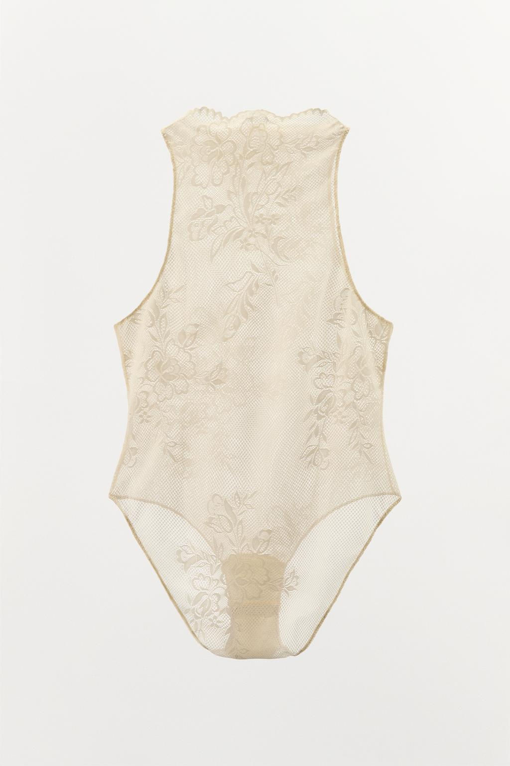 EMBROIDERED MESH BODYSUIT - Zara фото 8