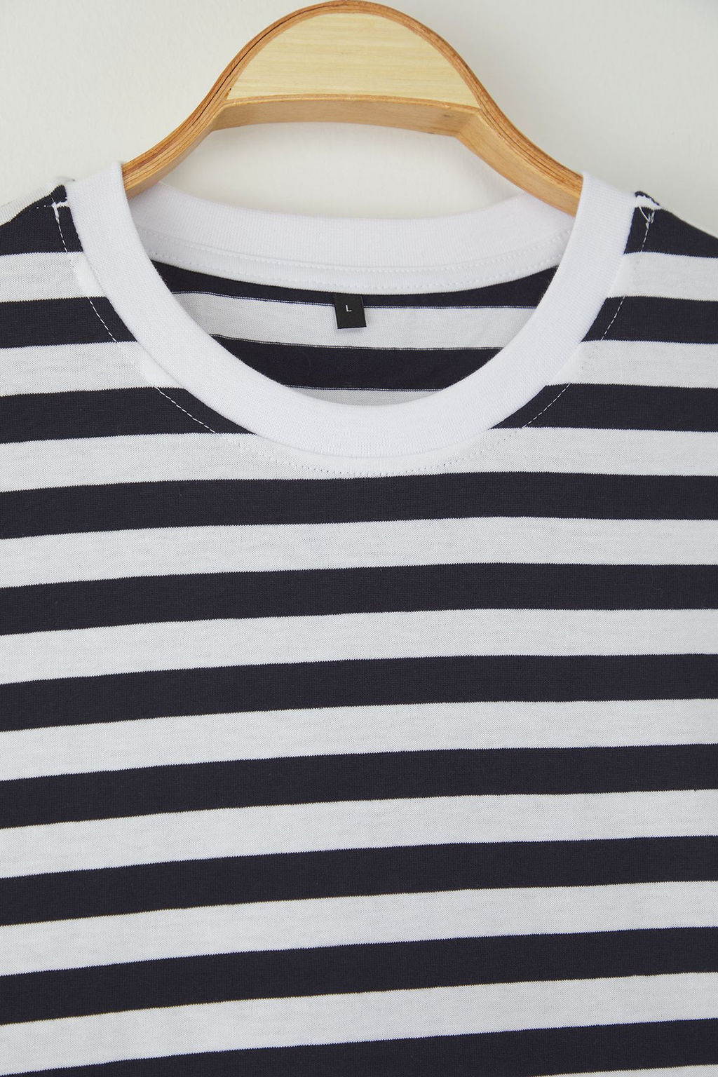 Gri-Mavi-Lacivert Cizgili Oversize/Genis Kesim 3lu Paket %100 T-Shirt TMNSS24TS00026