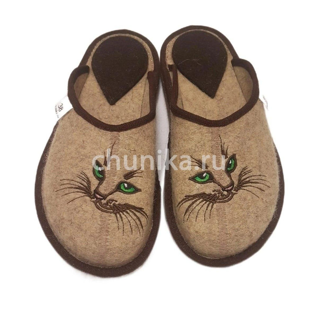 Тапочки без задника, вышивка «кошечки» - Чуника фото 8