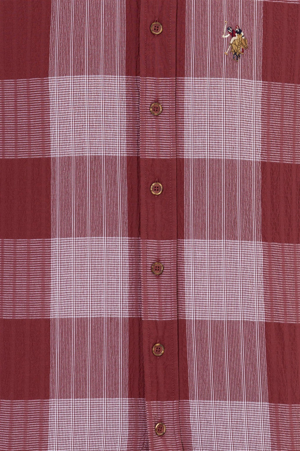 Рубашка мужская U.S. Polo Assn в шотландскую клетку красная  фото 12