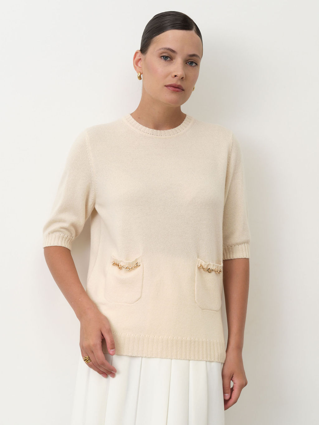 Джемпер из кашемира 17087 кремовый