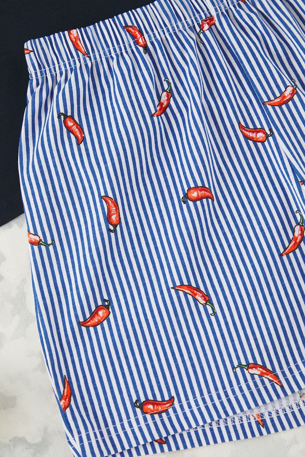 Trendyolmilla Beyaz %100 Pamuklu Cizgili Biber Desenli Sortlu Orme Pijama Tak?m? THMSS25PT00261 фото 7