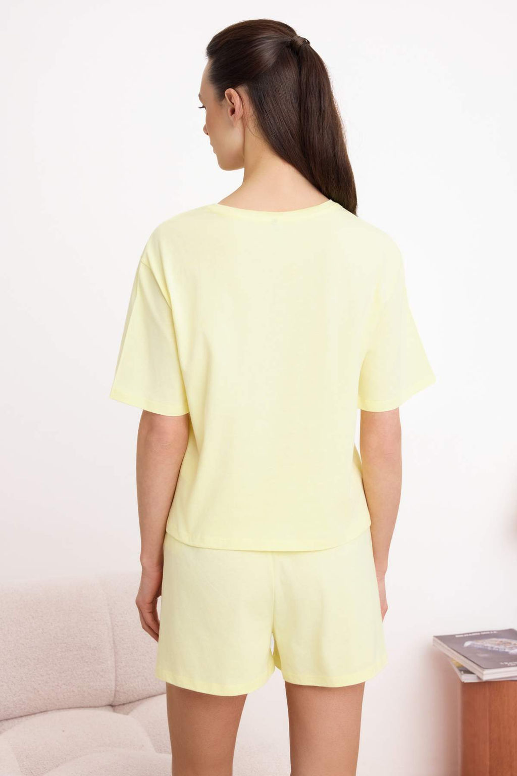Sar_ %100 Pamuklu Sloganl_ _ortlu _rme Pijama Tak_m_ THMSS25PT00244