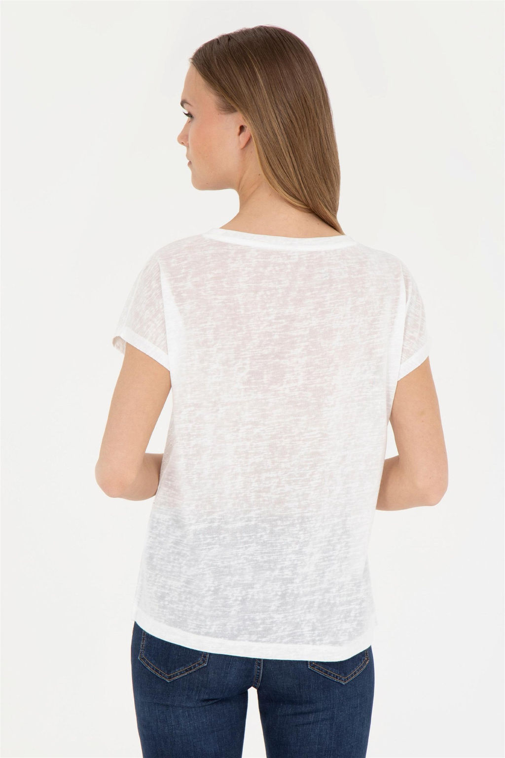 Женская футболка цвета экрю - U.s. polo assn фото 5