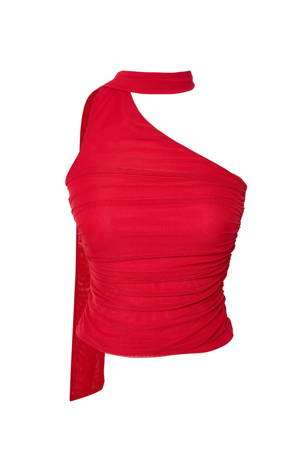 K?rm?z? Boyundan Baglamal? Buzgulu Astarl? Esnek Orme Bluz TWOSS24BZ00202