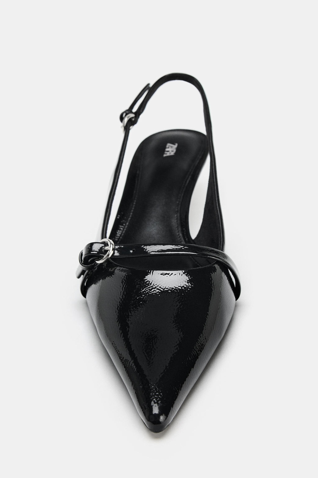 FAUX-PATENT KITTEN HEEL SLINGBACKS - Zara фото 3