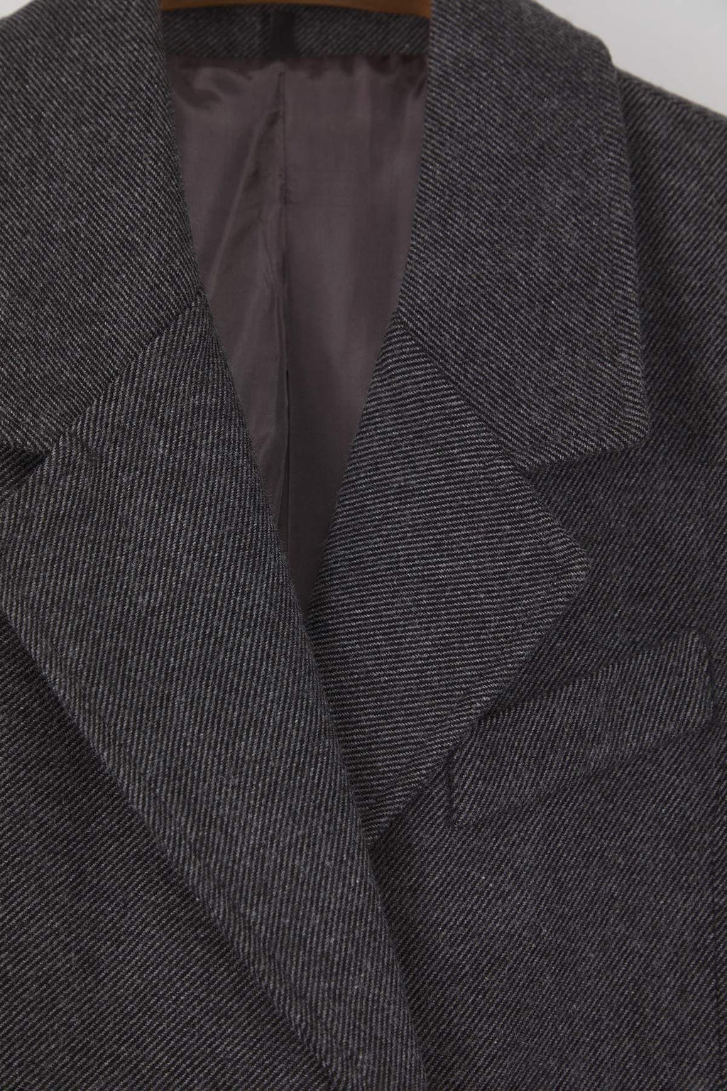 Koyu Gri Diagonel Mono Kapama Fitted K?sa Kase Kaban TWOAW26KB00036 - Trendyolmilla фото 8