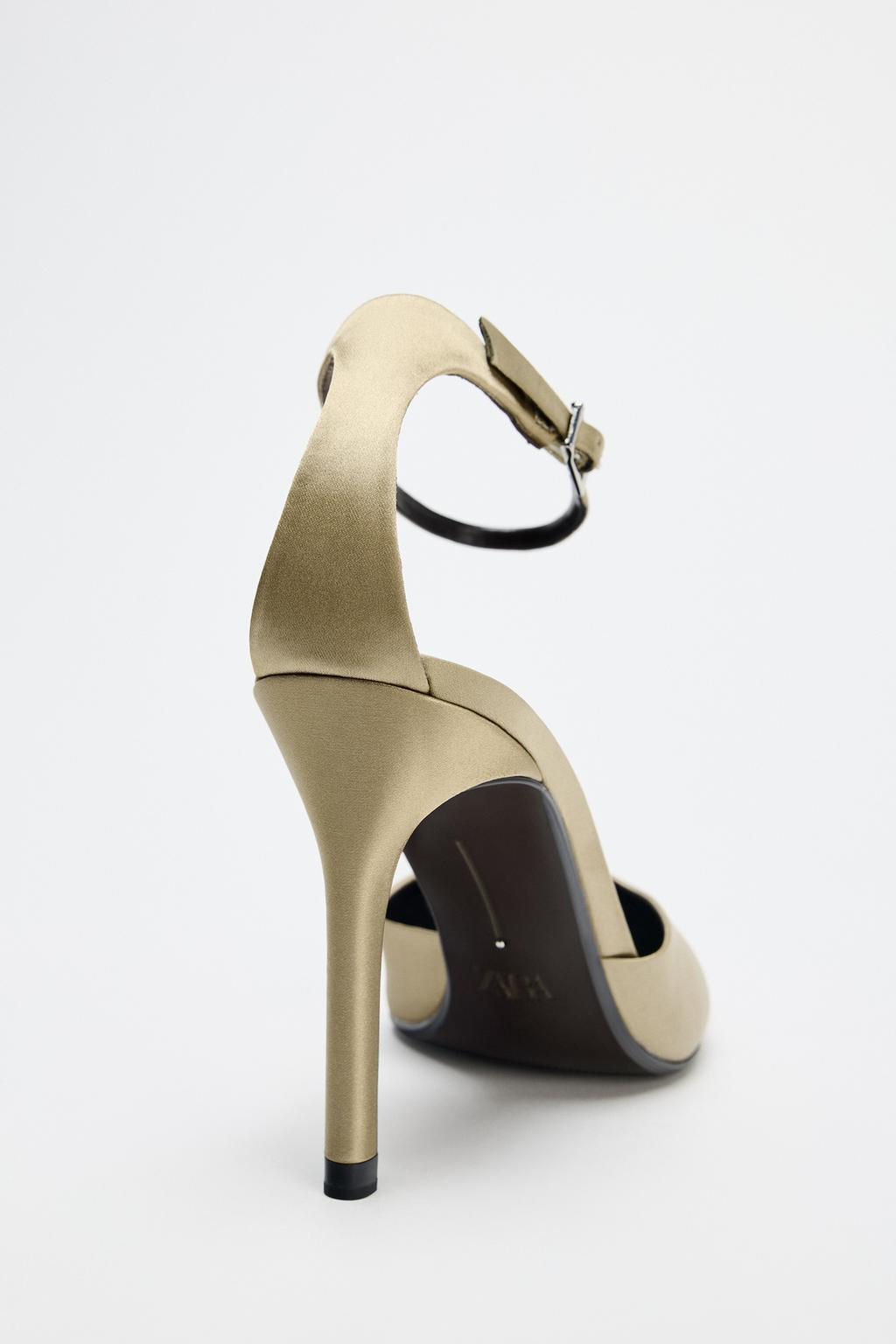 SATIN HIGH-HEEL SHOES WITH STRAP - Zara фото 7