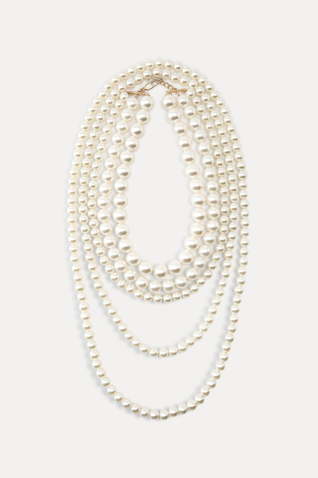 MULTI-STRAND NECKLACE WITH FAUX PEARLS - Zara фото 2