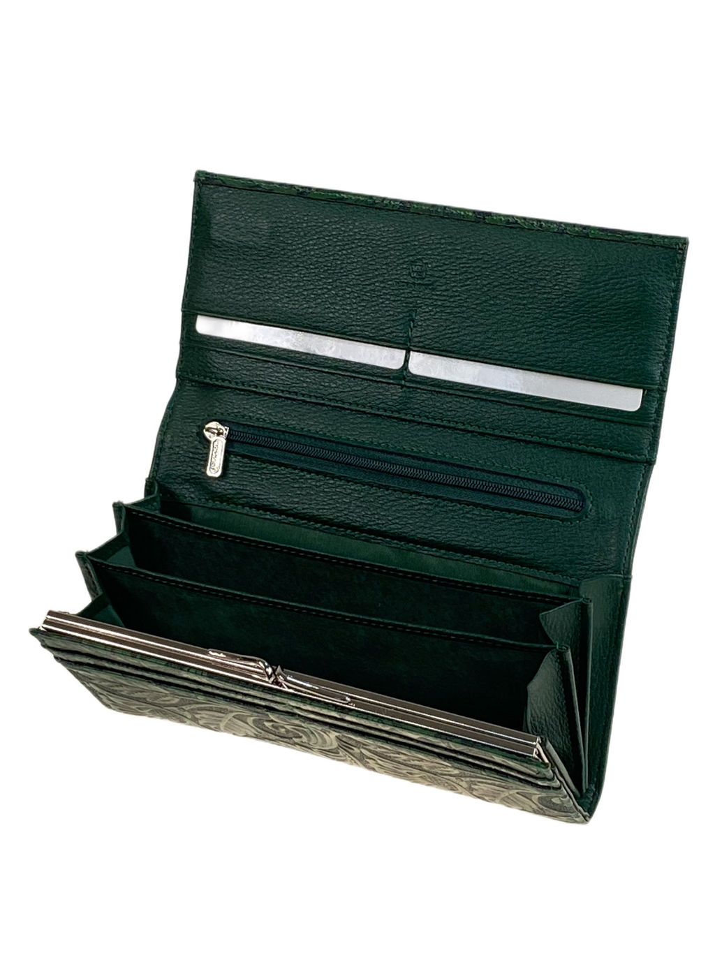 Женский кошелёк из натуральной кожи, цвет зеленый - Greta фото 2