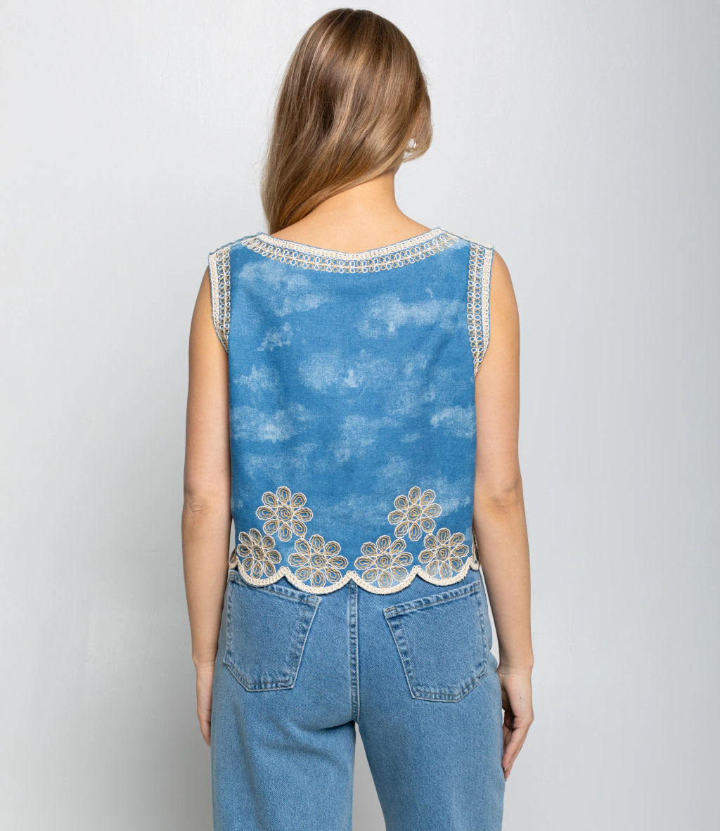 Джинсовый жилет #КТ102 (10), голубой - Dommod фото 3