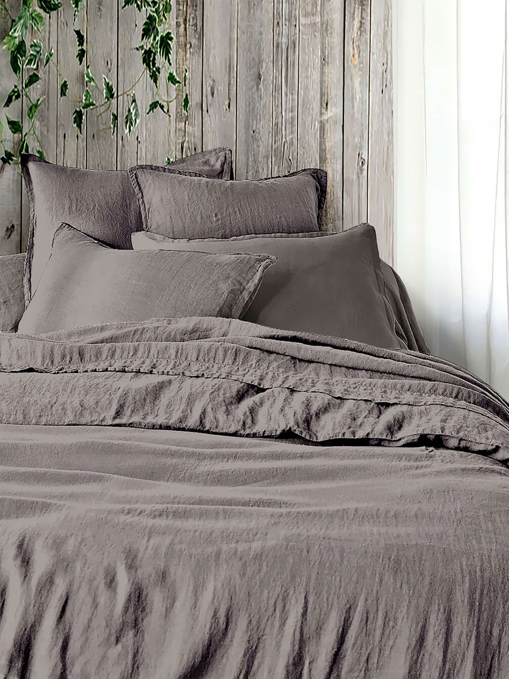 Постельное белье вареный хлопок - Серый Евро (нав.70х70)