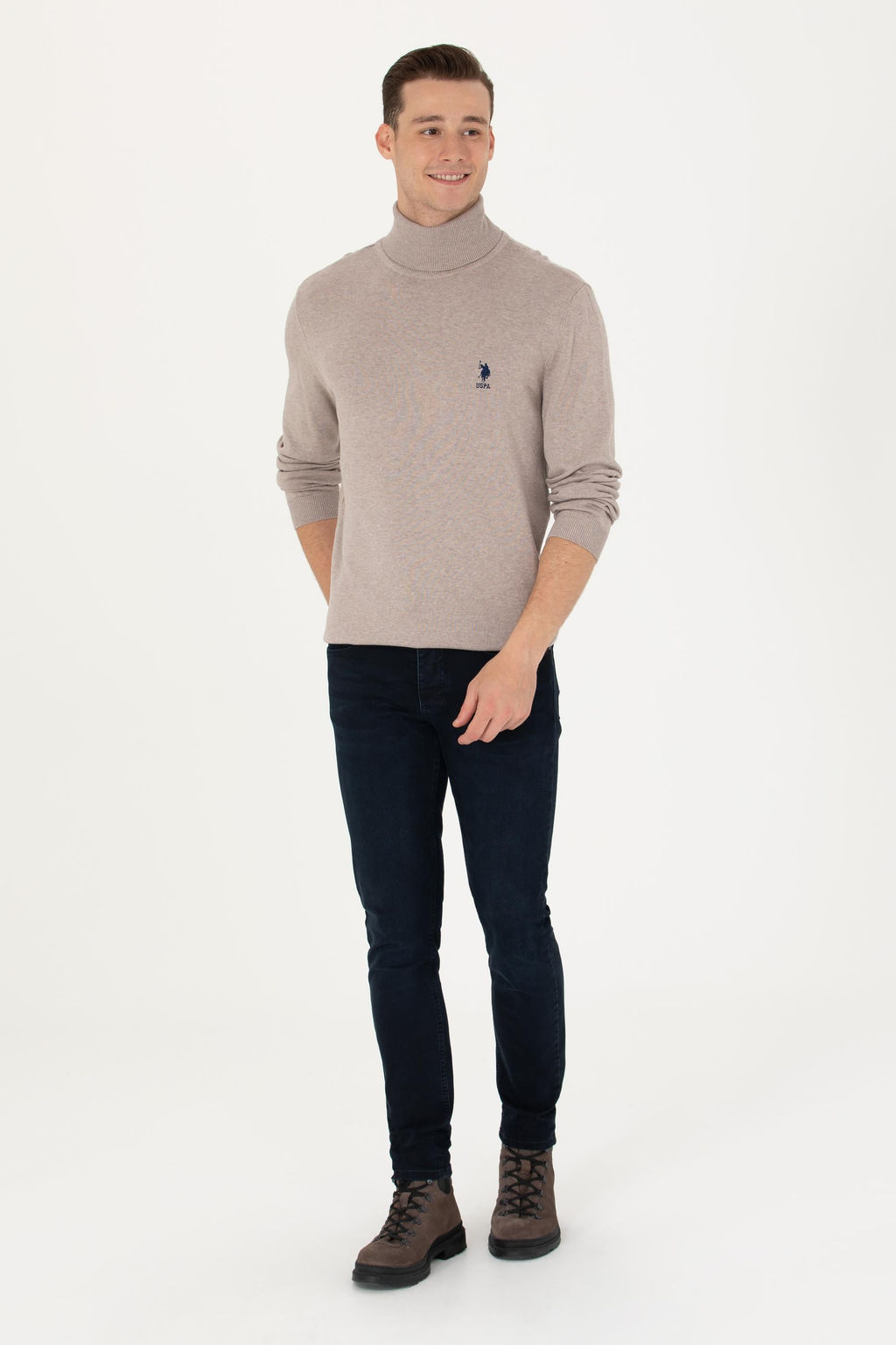 U. S. Polo Assn / Мужской базовый свитер из норки и меланжа - U.s. polo assn фото 16