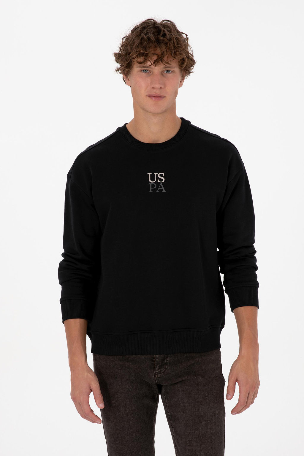 Erkek Siyah Basic Sweatshirt Sepette S_rpriz _ndirim