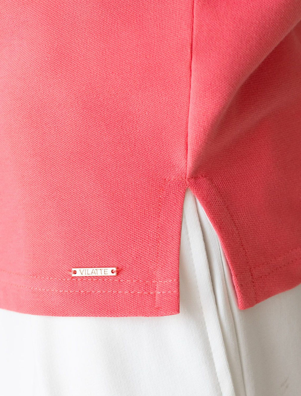 Футболка-поло из фактурного трикотажа - Vilatte фото 4