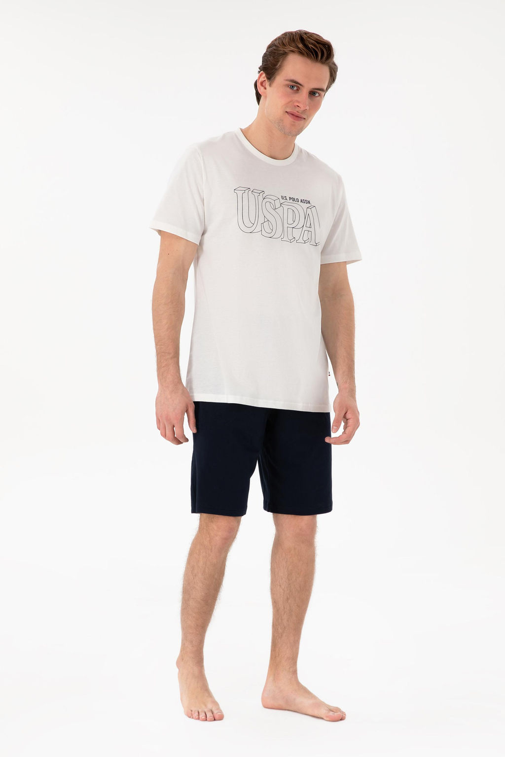 Erkek Beyaz Pijama Tak_m_ Sepette S_rpriz _ndirim - U.s. polo assn фото 4