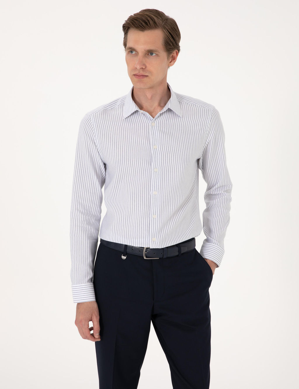 Mavi Slim Fit Uzun Kollu G_mlek