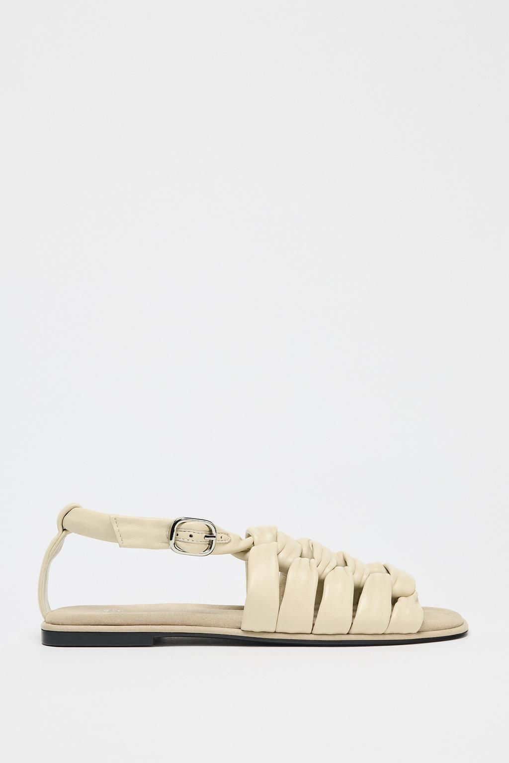KNOTTED LEATHER SANDALS - Zara фото 4