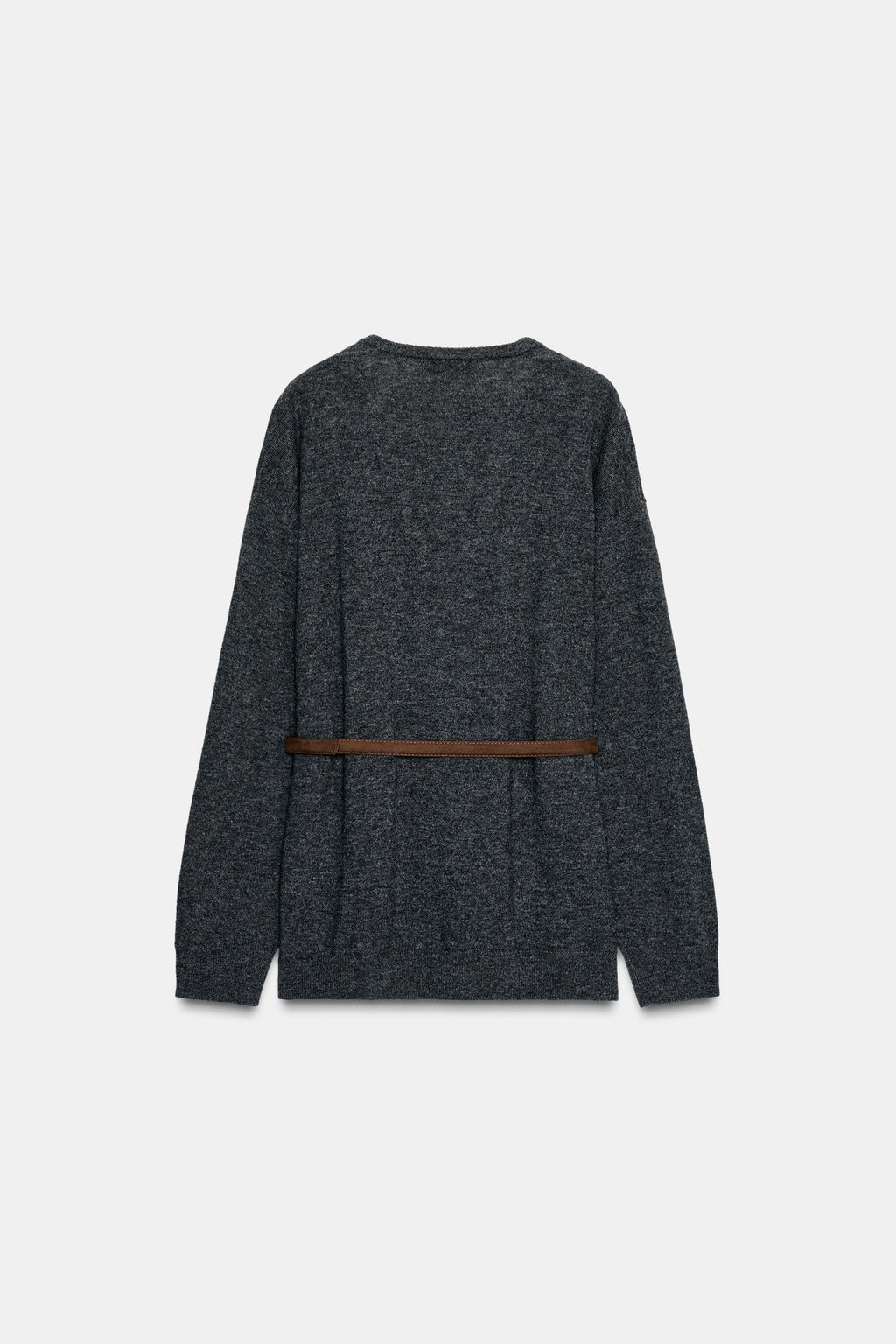 100% WOOL OVERSIZE JUMPER WITH BELT - Zara фото 6